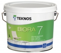 Краска Teknos "Биора 7" (BIORA 7) база РМ1 2,7л матовая для стен Краска Teknos "Биора 7" (BIORA 7) база РМ1 2,7л матовая для стен