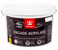 Краска Tikkurila "Фасад Акрилат" (Facade Acrylate) база С 9л гл/мат для фасадов и интерьеров Краска Tikkurila "Фасад Акрилат" (Facade Acrylate) база С 9л гл/мат для фасадов и интерьеров
